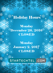 STT Holiday Hours 2016